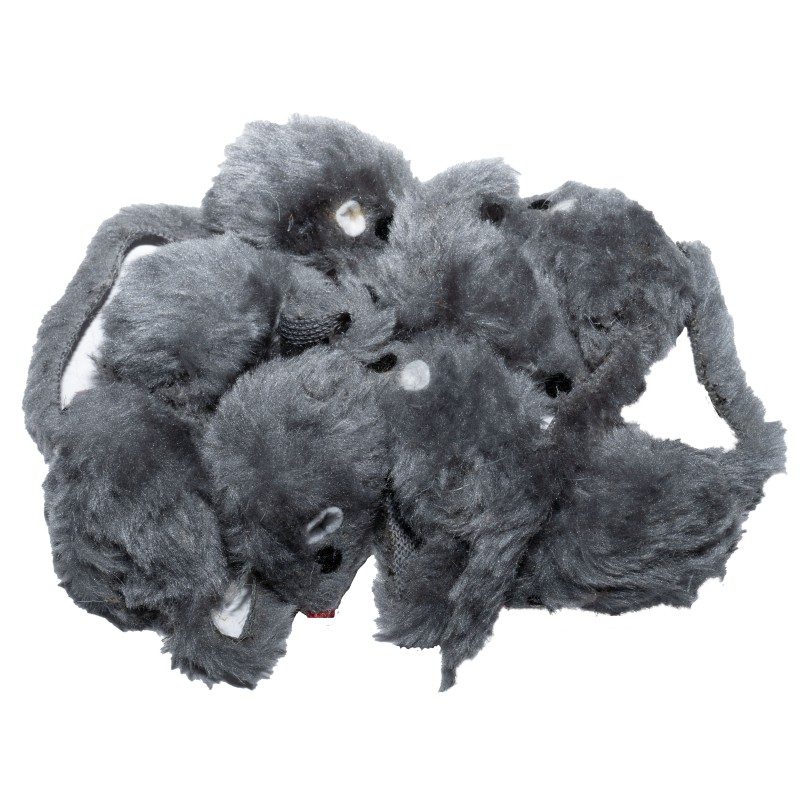 Spielmaus in vier Farben, braun, grau, schwarz, weiß