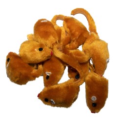 Spielmaus in vier Farben, braun, grau, schwarz, weiß