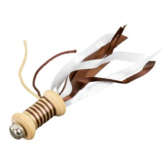 Holz-Spielrolle mit Glocke und Flatterband