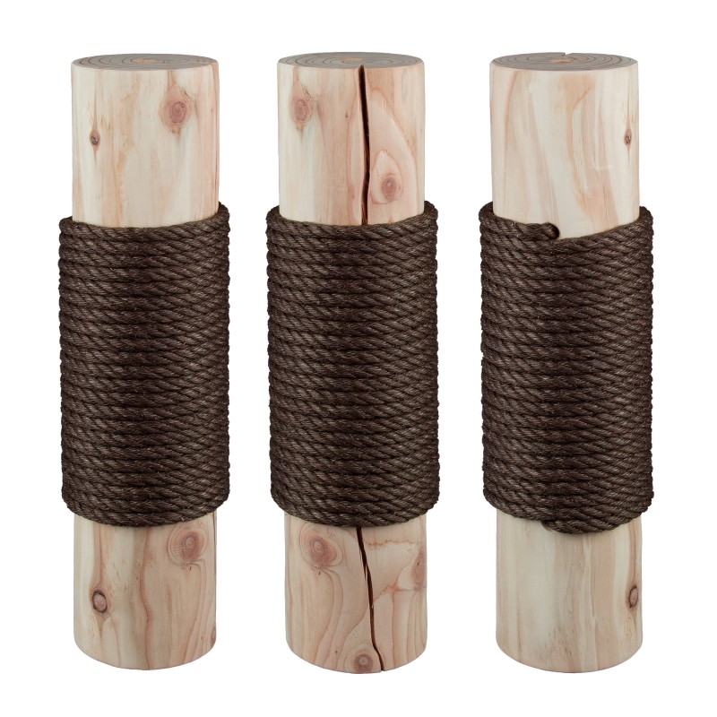 16 cm Designer-Vollholz-Sisalstamm (Holzkern 14 cm) (Braun)