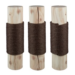 12 cm Designer-Vollholz-Sisalstamm (Holzkern 10 cm) (Braun)