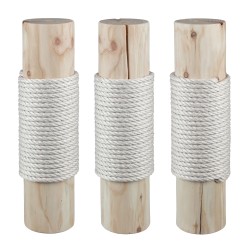 12 cm Designer-Vollholz-Sisalstamm (Holzkern 10 cm) (Sandgrau)
