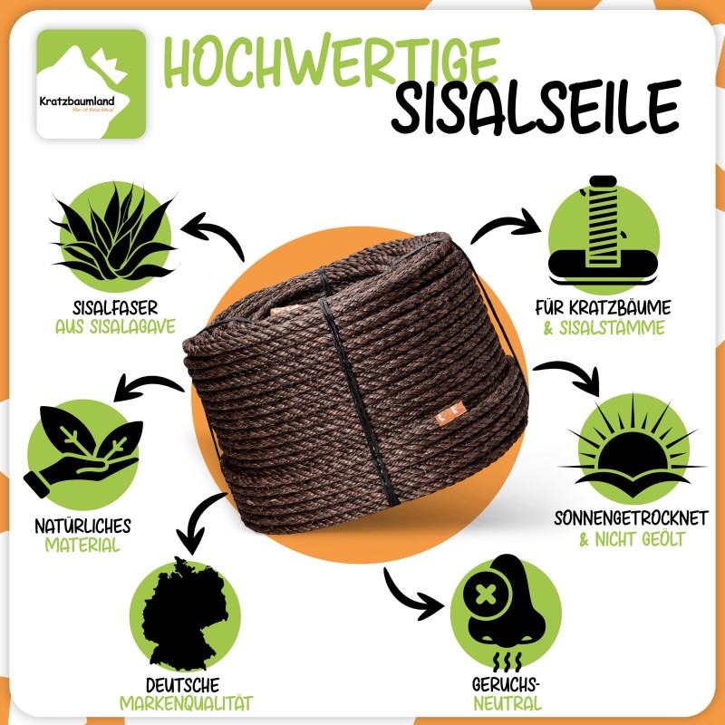 braunes Sisalseil 6-16 mm braunes Sisalseil 6-16 mm