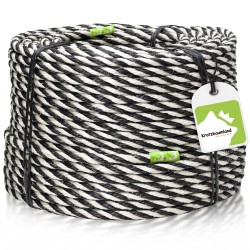 Premium-Sisalseil Schwarz/Weiß 8-12 mm