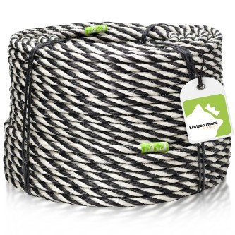 Premium-Sisalseil Schwarz/Weiß 8-12 mm
