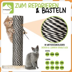 Premium-Sisalseil Schwarz/Weiß 8-12 mm