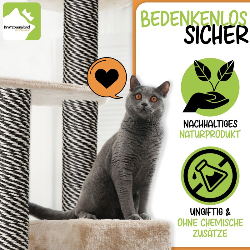 Premium-Sisalseil Schwarz/Weiß 8-12 mm