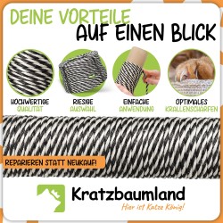 Premium-Sisalseil Schwarz/Weiß 8-12 mm