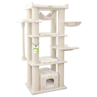 Tiger XXL Kratzbaum – Stabil, 188 cm hoch, 9 Liegeflächen, 6 mm Seil