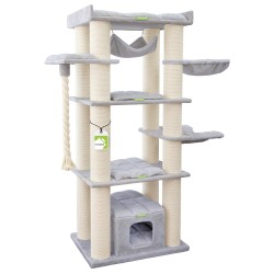 Tiger XXL Kratzbaum – Stabil, 188 cm hoch, 9 Liegeflächen, 6 mm Seil