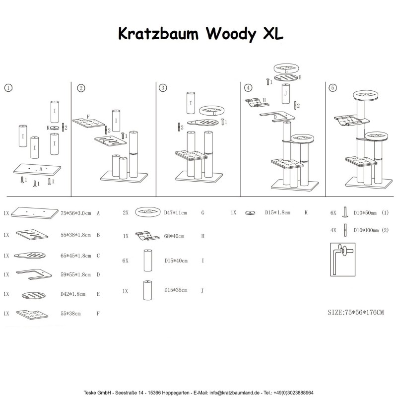 Woody XL Kratzbaum-Ersatzteile - Passgenau & Nachhaltig