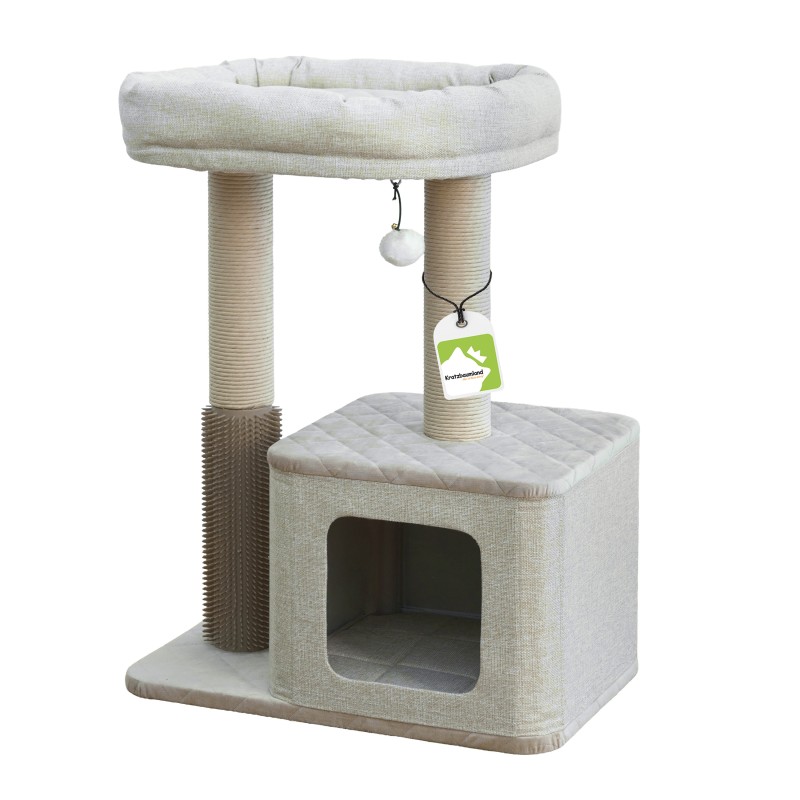 Kratzbaum Sammy S - Kompakter Design-Kratzbaum mit Höhle & Liegeplatte