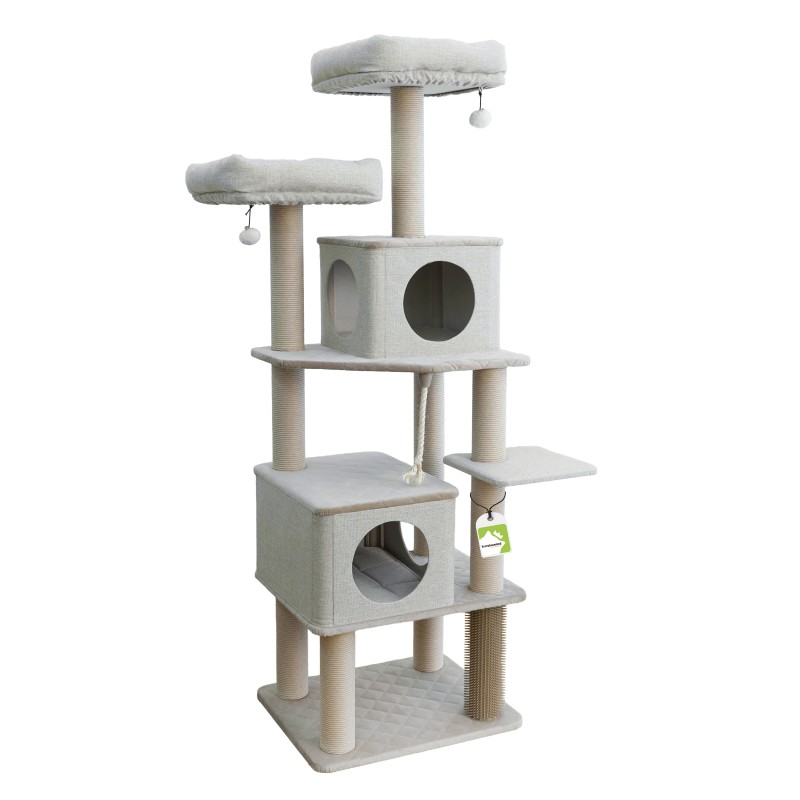 Kratzbaum Sammy XL - Kompakter Design-Kratzbaum - Höhle & Liegeplatte